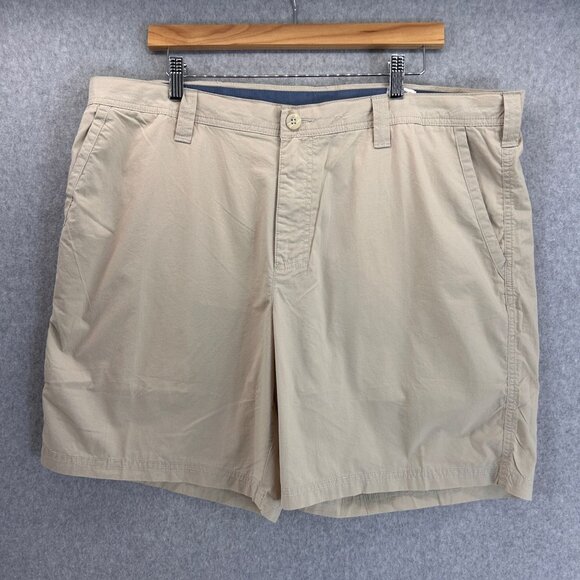 Columbia Mens Khaki Tan Cotton Shorts Size 40‎ x 8" Inseam Lightweight Summer - Picture 1 of 11